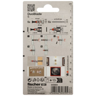 Fischer Gipsplaatplug met schroef | Fischer DuoBlade | 6 stuks (Kruiskop Pozidriv) 545684 K100702746 - 