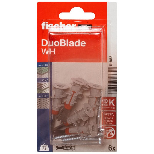 Fischer Gipsplaatplug met winkelhaak | Fischer DuoBlade | 6 stuks (Kruiskop Pozidriv) 545685 K100702747 - 1