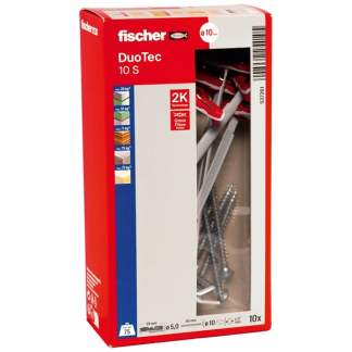 Fischer Hollewandplug met schroef | Fischer DuoTec | 10 stuks (10, PZ2) 537261 K100702750 - 1