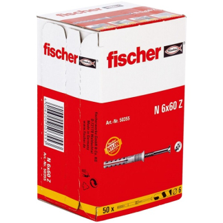 Fischer Slagplug met schroef | Fischer | 50 stuks (6x60/30, PZ2) 50355 K100702754 - 