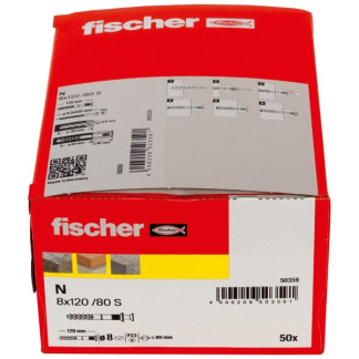 Fischer Slagplug met schroef | Fischer | 50 stuks (8x120/80, PZ3) 50359 K100702759 - 