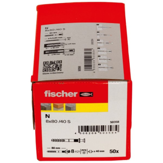 Fischer Slagplug met schroef | Fischer | 50 stuks (8x80/40, PZ3) 50358 K100702757 - 2