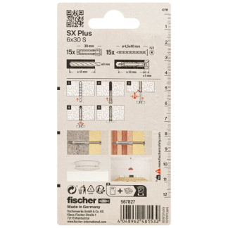 Fischer Spreidplug met schroef | Fischer | 15 stuks (6x30, PZ2) 567827 K100702766 - 