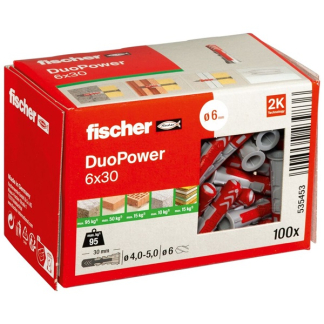 Fischer Universele plug | Fischer DuoPower | 100 stuks (6x30) 535453 K100702722 - 