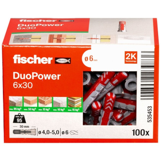 Fischer Universele plug | Fischer DuoPower | 100 stuks (6x30) 535453 K100702722 - 