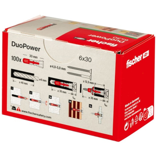 Fischer Universele plug | Fischer DuoPower | 100 stuks (6x30) 535453 K100702722 - 