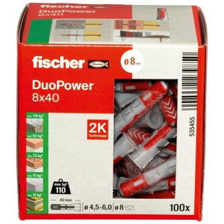 Fischer Universele plug | Fischer DuoPower | 100 stuks (8x40) 535455 K100702723 - 