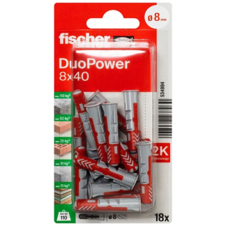 Fischer Universele plug | Fischer DuoPower | 18 stuks (8x40) 534994 K100702732 - 