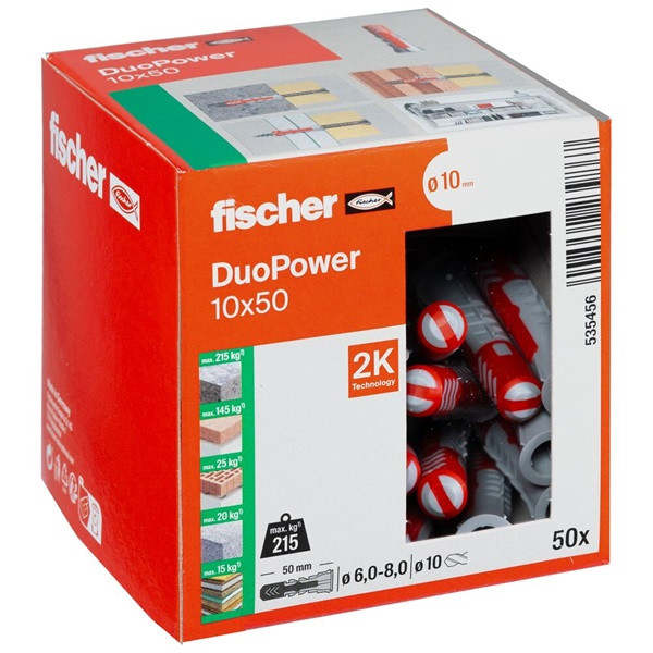 Fischer Universele plug | Fischer DuoPower | 50 stuks (10x50) 535456 K100702724 - 1
