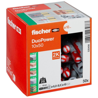 Fischer Universele plug | Fischer DuoPower | 50 stuks (10x50) 535456 K100702724 - 1