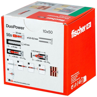 Fischer Universele plug | Fischer DuoPower | 50 stuks (10x50) 535456 K100702724 - 3