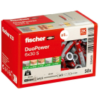 Fischer Universele plug met schroef | Fischer DuoPower | 50 stuks (6x30, PZ2) 535459 K100702725 - 1