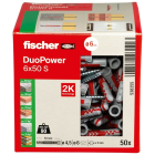 Fischer Universele plug met schroef | Fischer DuoPower | 50 stuks (6x50, PZ2) 538255 K100702726 - 2