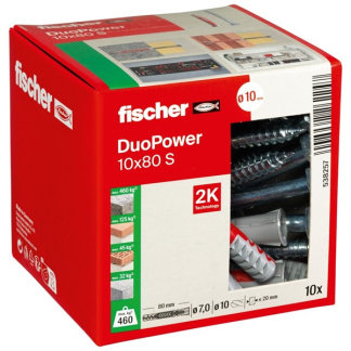 Fischer Universele plug met zeskantschroef | Fischer DuoPower | 10 stuks (10x80) 538257 K100702730 - 