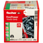 Fischer Universele plug met zeskantschroef | Fischer DuoPower | 25 stuks (10x50) 535461 K100702729 - 2