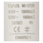 Fixapart Condensator - Aanloop - 12.0 μF (Max. 450V, Met kabel) W9-11212N K010809035 - 3