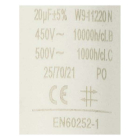 Fixapart Condensator - Aanloop - 20.0 μF (Max. 450V, Met kabel) W9-11220N K010809037 - 3