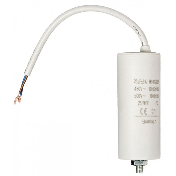 Fixapart Condensator - Aanloop - 25.0 μF (Max. 450V, Met kabel) W9-11225N K010809038 - 1