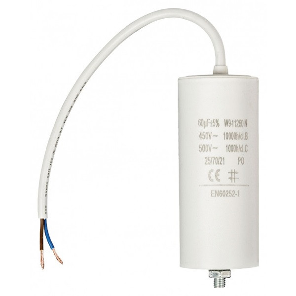 Fixapart Condensator - Aanloop - 60.0 μF (Max. 450V, Met kabel) W9-11260N K010809042 - 1
