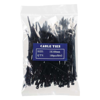 Fixapart Tie wrap | Fixapart | 100 x 2.5 mm (100 stuks, Zwart) CTS03-BLACK K090200004 - 2