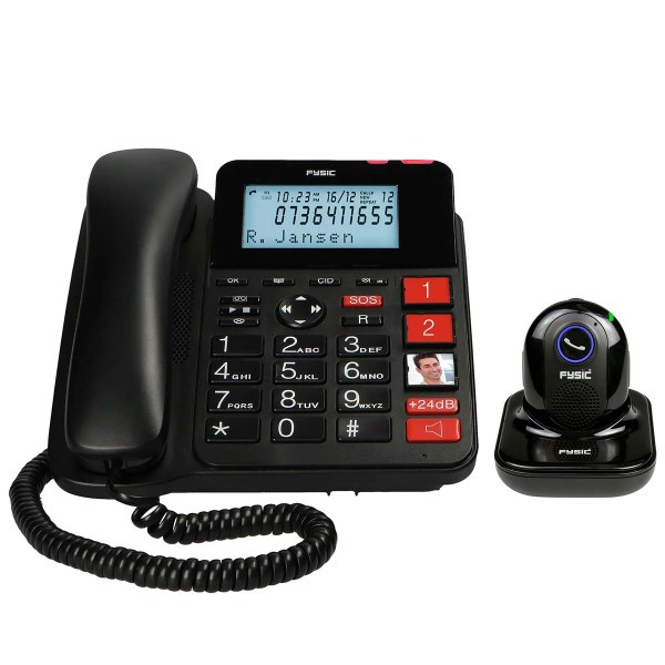 Fysic Senioren telefoon | Fysic | FX-3960 (Draadloze SOS knop, Uitbreidbaar, Tot 50 nummers opslaan, Bedraad) FX3960 K170406193 - 1