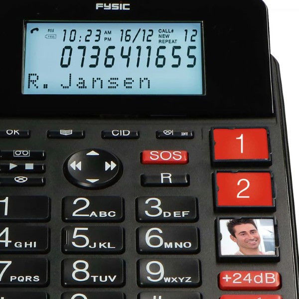 Fysic Senioren telefoon | Fysic | FX-3960 (Draadloze SOS knop, Uitbreidbaar, Tot 50 nummers opslaan, Bedraad) FX3960 K170406193 - 2