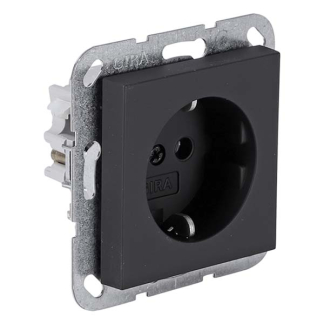 GIRA Stopcontact | Gira | E2 (Inbouw, Randaarde, Zwart) 66.053.42 K180106619 - 2