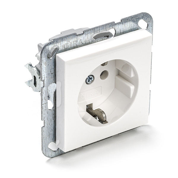 GIRA Stopcontact | Gira | S55 (Inbouw, Randaarde, Wit) 50432 6605142 K180106010 - 1