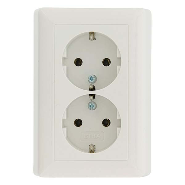GIRA Stopcontact | Gira | S55 (Inbouw, Randaarde, Wit) 50436 6605150 K180106012 - 2