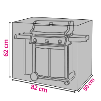 Gardalux BBQ hoes | Rechthoekig | 82 x 50 x 62 cm (Polyester, PU coating, Zwart) FC4630210 K170103121 - 1