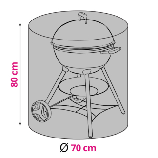 Gardalux BBQ hoes | Rond | Ø 70 x 80 cm (Polyester, PU coating, Zwart) FC4630230 K170103122 - 1