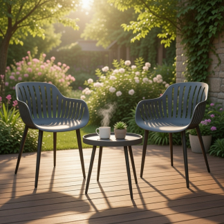 Gardalux Balkonset | Gardalux | 3-delig (Kunststof, UV-bescherming, Grijs) LF2000070 K170105916 - 2