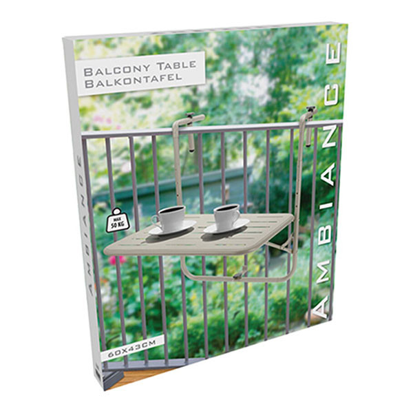Gardalux Balkontafel | Gardalux | 60 x 43 cm (Inklapbaar, Beige) X99001770 K170105285 - 2