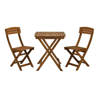 Gardalux Bistroset | Gardalux | 3-delig (Inklapbaar, Acaciahout, Bruin) VM2000060 K170105282