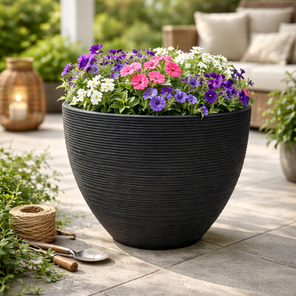 Gardalux Bloempot | Gardalux | Ø 40 cm (Polyethyleen, Binnen/Buiten, Antraciet) Y54191280 K170105847 - 2