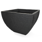 Gardalux Bloempot | Gardalux | 40 centimeter (Kunststof, Vierkant, Buiten, Steenlook, Antraciet) Y54195100 K170105551 - 1