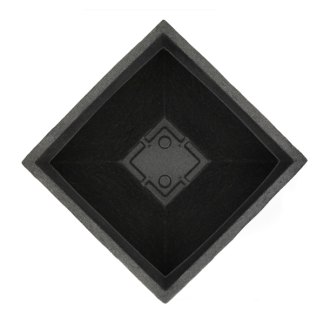 Gardalux Bloempot | Gardalux | 40 centimeter (Kunststof, Vierkant, Buiten, Steenlook, Antraciet) Y54195100 K170105551 - 2