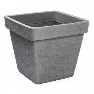Gardalux Bloempot | Gardalux | 40 centimeter (Kunststof, Vierkant, Buiten, Steenlook, Grijs) Y54195470 K170103410