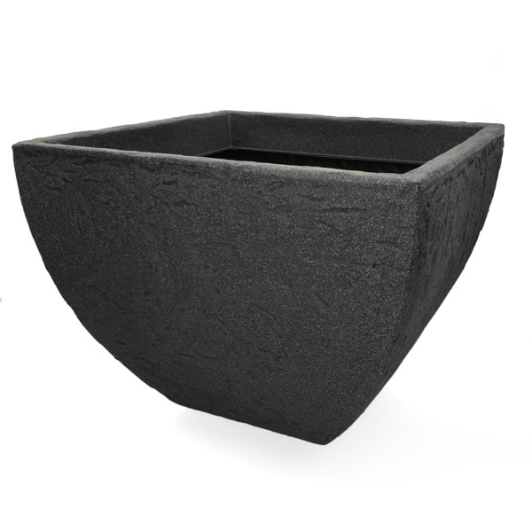 Gardalux Bloempot | Gardalux | 40 cm (Kunststof, Vierkant, Buiten, Steenlook, Antraciet) Y54195100 K170105551 - 1