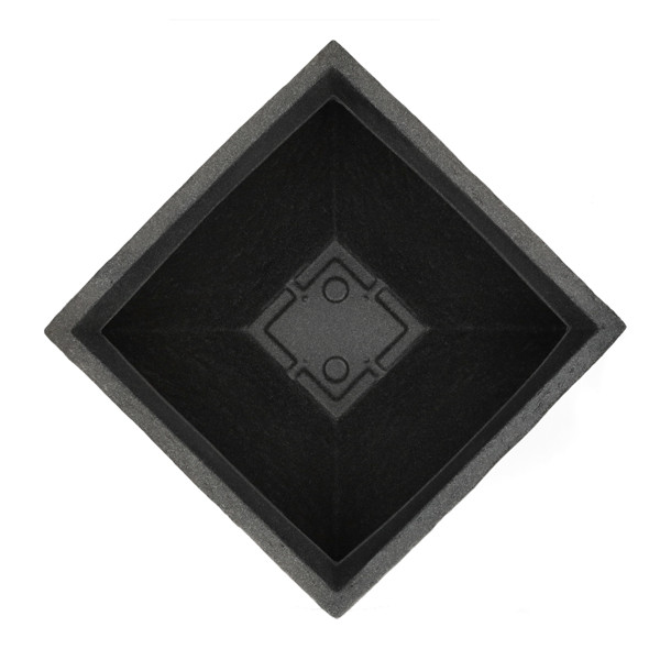 Gardalux Bloempot | Gardalux | 40 cm (Kunststof, Vierkant, Buiten, Steenlook, Antraciet) Y54195100 K170105551 - 2
