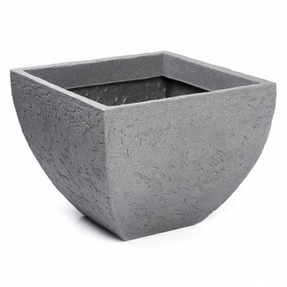 Gardalux Bloempot | Gardalux | 40 cm (Kunststof, Vierkant, Buiten, Steenlook, Grijs) Y54195090 K170103406