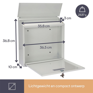 Gardalux Brievenbus | GardaLux (Gegalvaniseerd staal, Wit) BG30001 K170104514 - 2