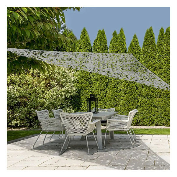 Gardalux Camouflage schaduwdoek | Gardalux | 3.6 x 3.6 x 3.6 meter (Waterdoorlatend, Lichtgrijs) X61500230 K170104704 - 2