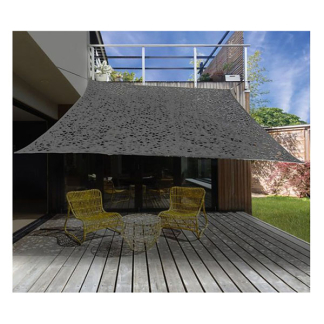 Gardalux Camouflage schaduwdoek | Gardalux | 3 x 3 meter (Waterdoorlatend, Donkergrijs, Vierkant) X61500200 K170104717 - 2
