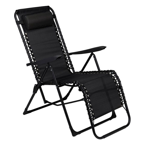 Gardalux Campingstoel | Lifetime Garden | 93 x 46 x 110 cm (Inklapbaar, Zwart) 50234 K170105210 - 1