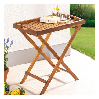 Gardalux Campingtafel | Gardalux | 60 x 42 x 65 cm (Binnen/buiten, Acaciahout, Bruin) VM2000080 K170105280 - 2