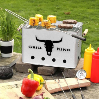 Gardalux Houtskool BBQ | Gardalux | 32 x 21 x 21 cm (Zilver) C80216100 K170103210 - 3