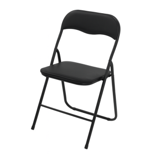 Gardalux Klapstoel | Gardalux | 43 x 77.5 x 46 cm (Staal, PU-leer, Zwart, Binnen/buiten) LF1000110 K170103368