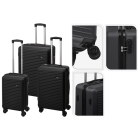 Gardalux Kofferset | Gardalux | 3-delig (Hand-, midden- en ruimbagage, Zwart) DG4700050 K170105418 Gardalux Kofferset | Gardalux | 3-delig (Hand-, midden- en ruimbagage, Zwart) DG4700050 K170105418