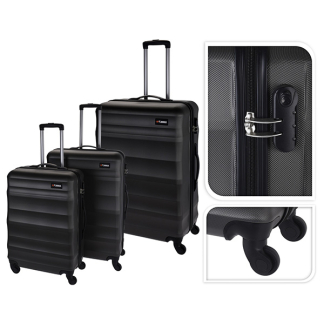 Gardalux Kofferset | ProWorld | 3-delig (Hand-, midden- en ruimbagage, Donkergrijs) FB5000150 K170105427 - 1